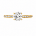 Round Brilliant Diamond Solitaire Pavè Shoulders Engagement Ring - Ministry of Gems®RingMinistry of Gems®