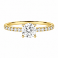 Round Brilliant Solitaire Diamond Shoulders Engagement Ring - Ministry of Gems®RingMinistry of Gems®