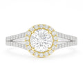 Round Diamond Halo Split-Shank Engagement Ring - Ministry of Gems®RingMinistry of Gems®