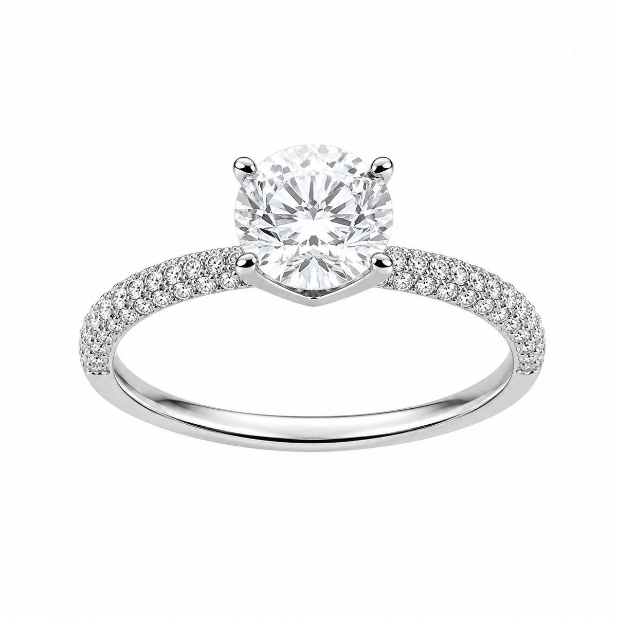 Round Diamond Solitaire Pavé Ring - Ministry of Gems®RingMinistry of Gems®