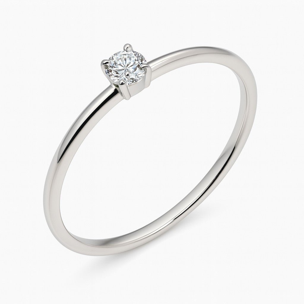 Round Diamond Solitaire Ring, White Gold - Ministry of Gems®RingMinistry of Gems®