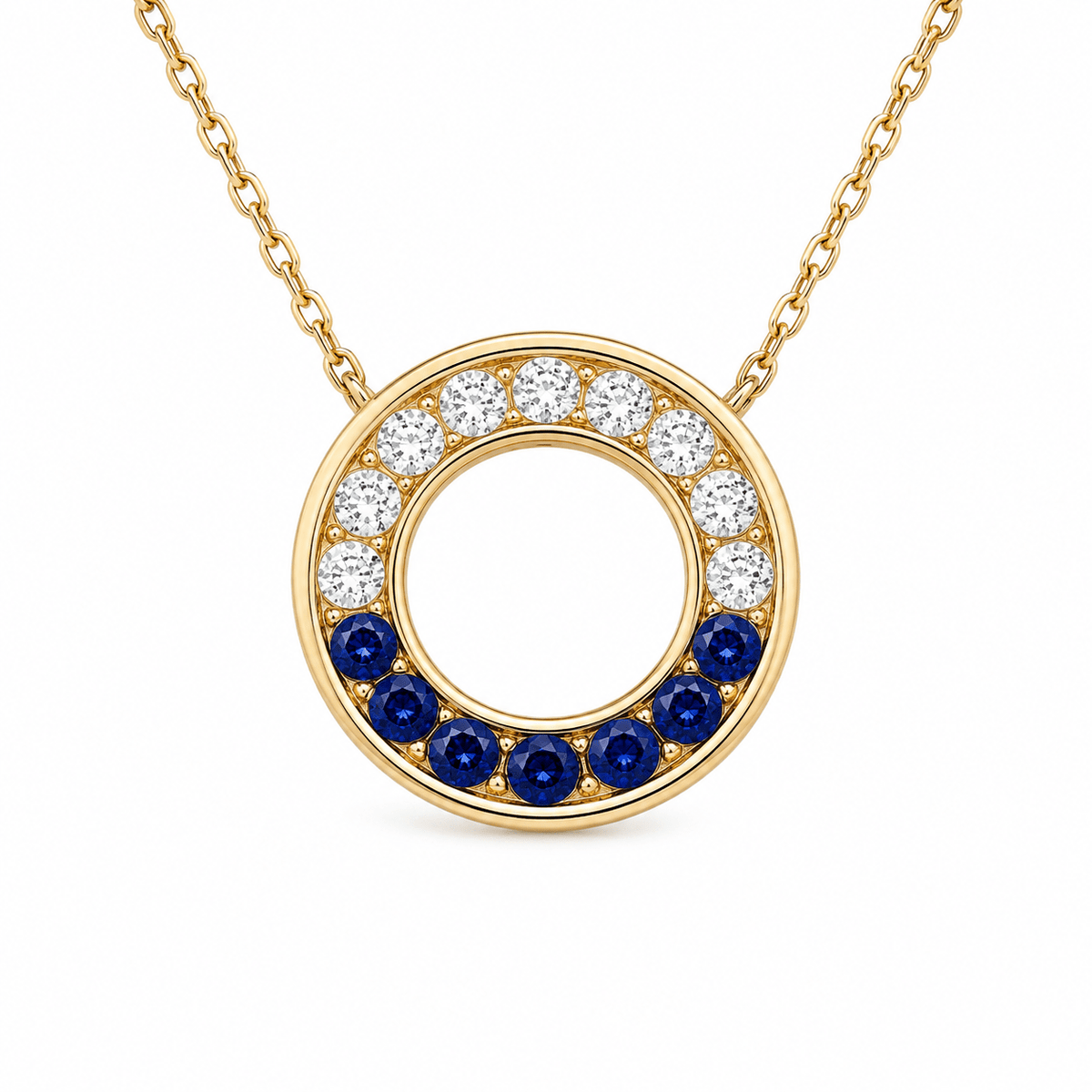 Sapphire & Diamond Circle Pendant - Ministry of Gems®PendantMinistry of Gems®