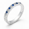 Sapphire & Diamond Engraved Band - Ministry of Gems®RingMinistry of Gems®