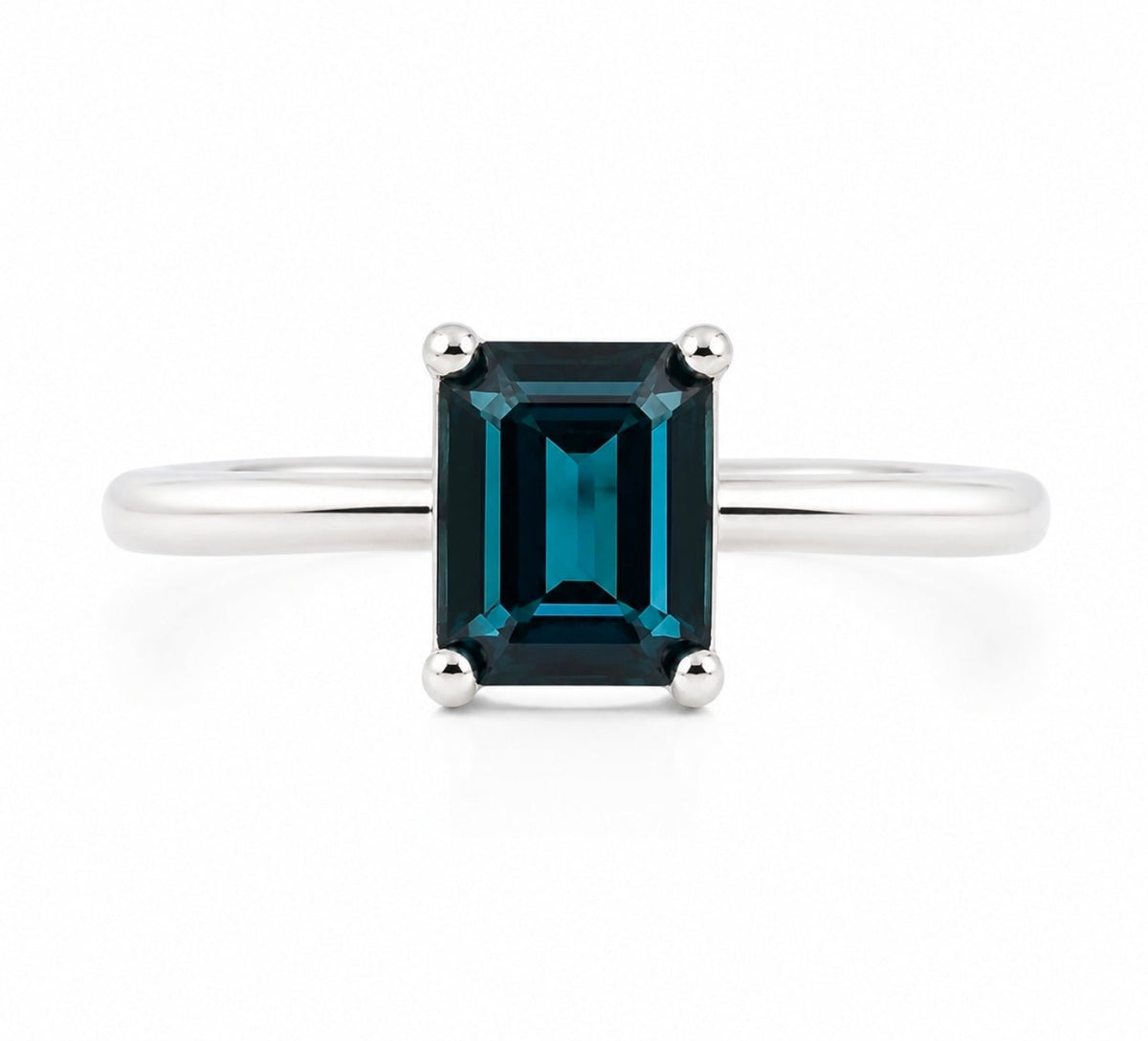 Teal Sapphire Emerald-Cut Minimal Ring - Ministry of Gems®RingMinistry of Gems®