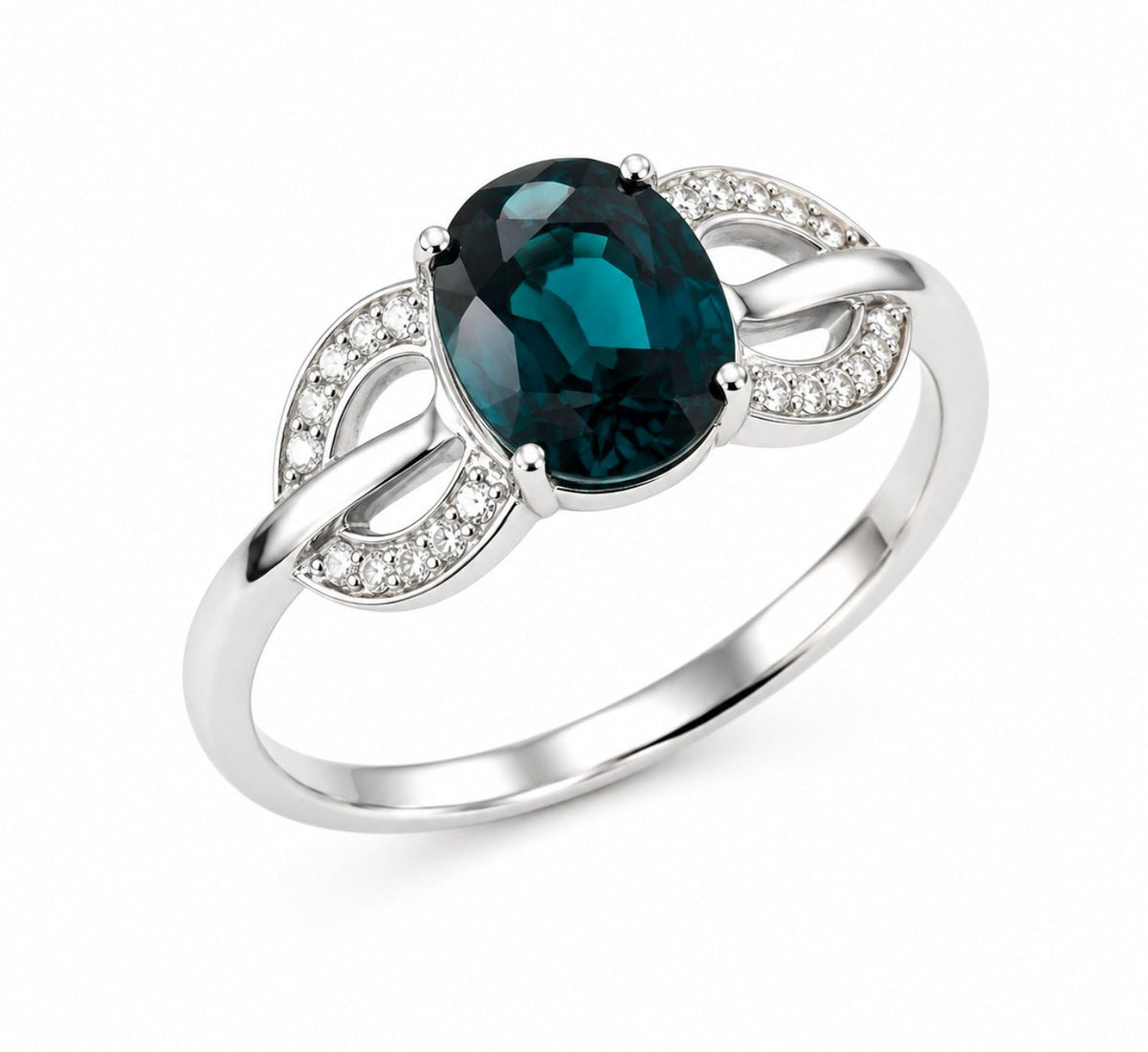 Teal Sapphire Swirl Ring - Ministry of Gems®RingMinistry of Gems®