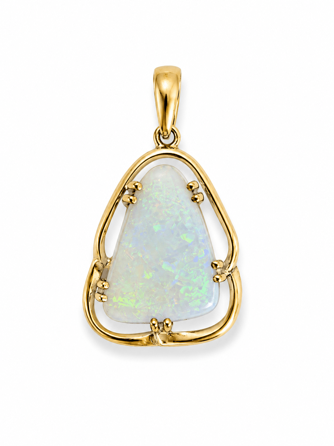 Triangular Australian Opal Pendant — 14K Gold - Ministry of Gems®PendantMinistry of Gems®