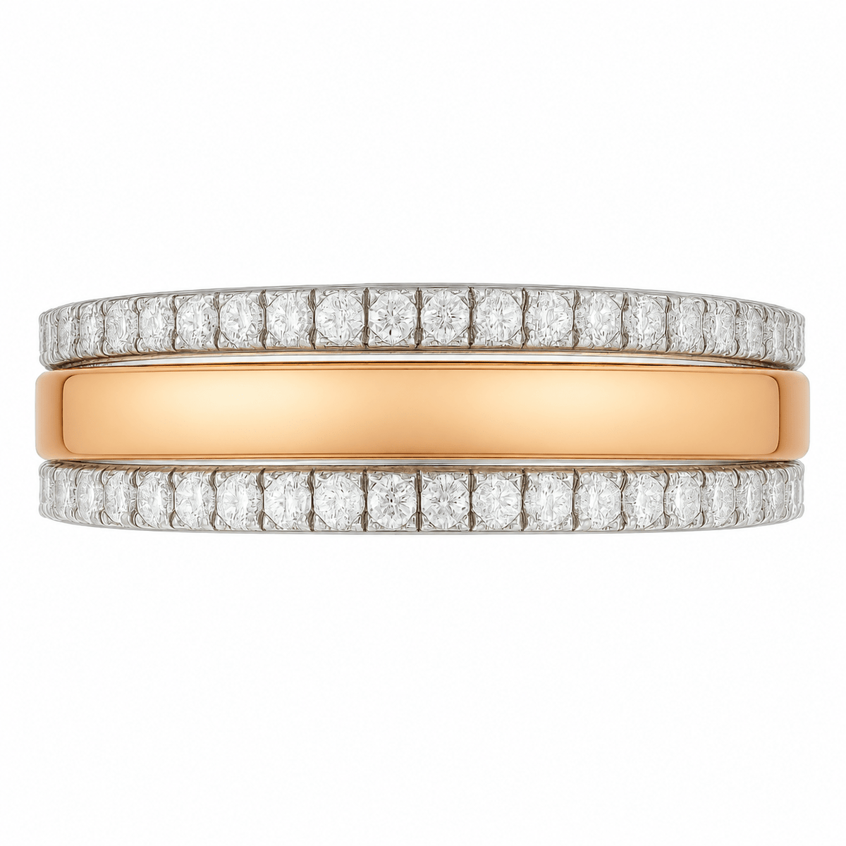 Two-Tone Pavé Double Diamond Dress Ring - Ministry of Gems®RingMinistry of Gems®