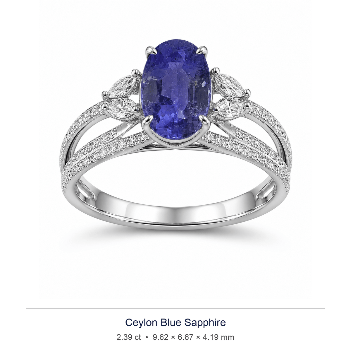 Violet Blue Ceylon Sapphire 2.39ct Oval - Ministry of Gems®GemsMinistry of Gems®