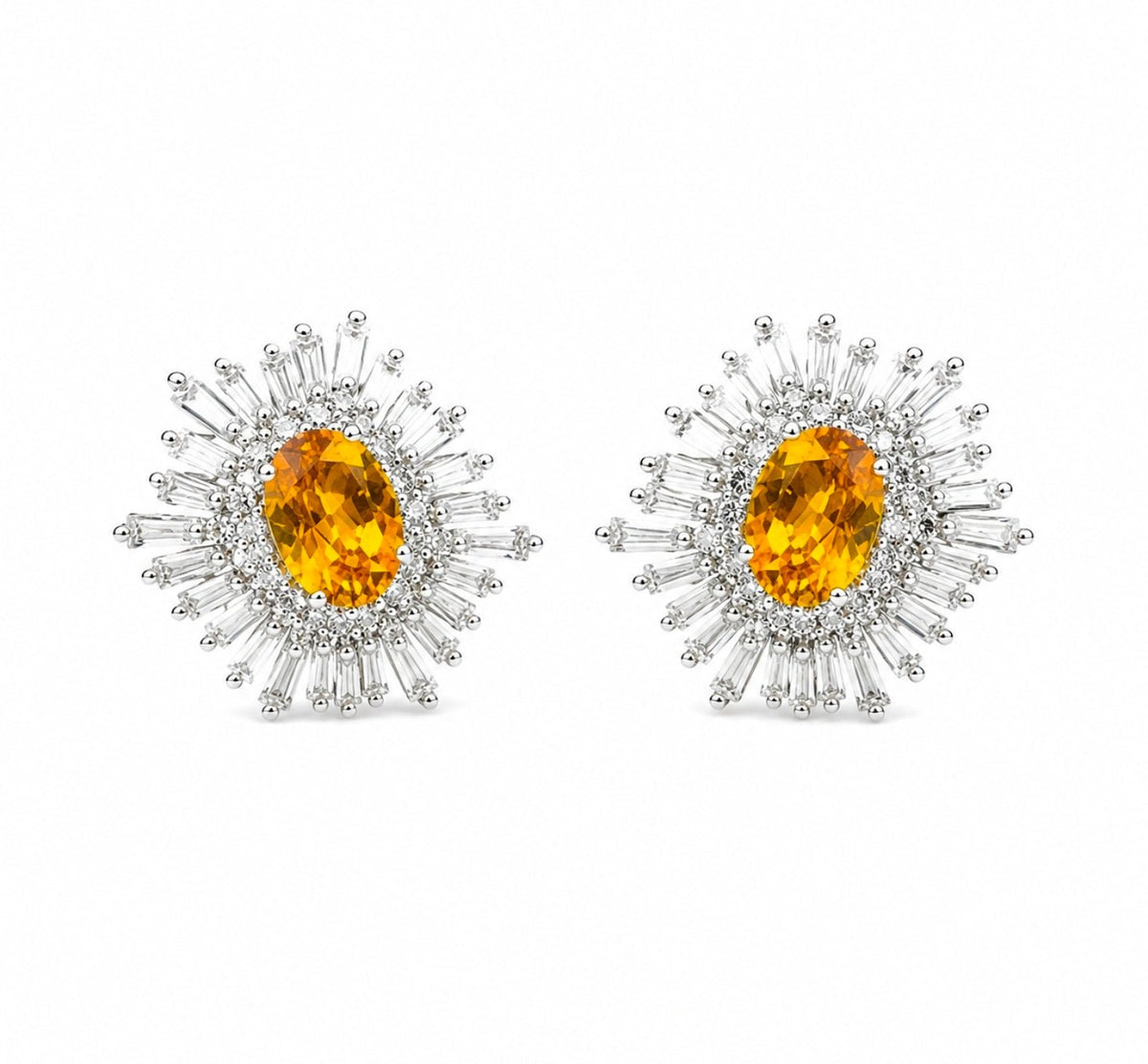 Yellow Sapphire & Diamond Gatsby Studs - Ministry of Gems®EarringsMinistry of Gems®